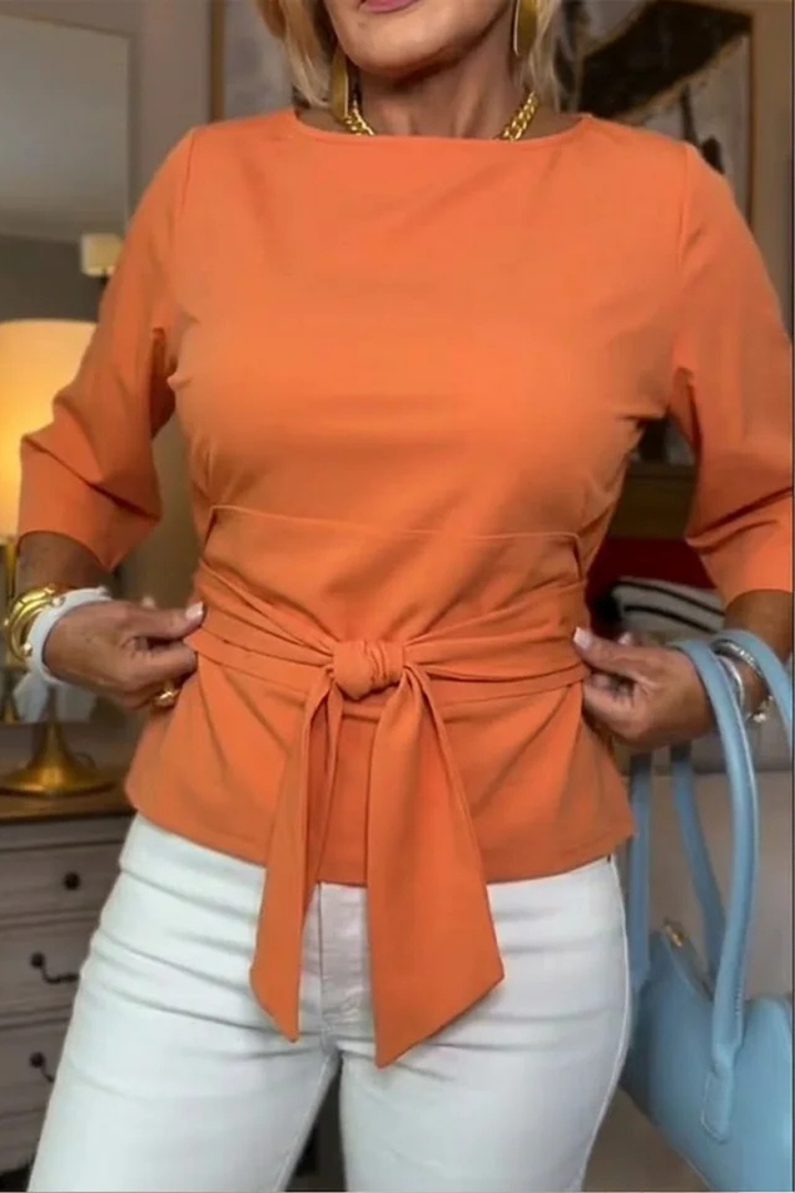 Shaniera - Top Elegante Con Lazo En la cintura