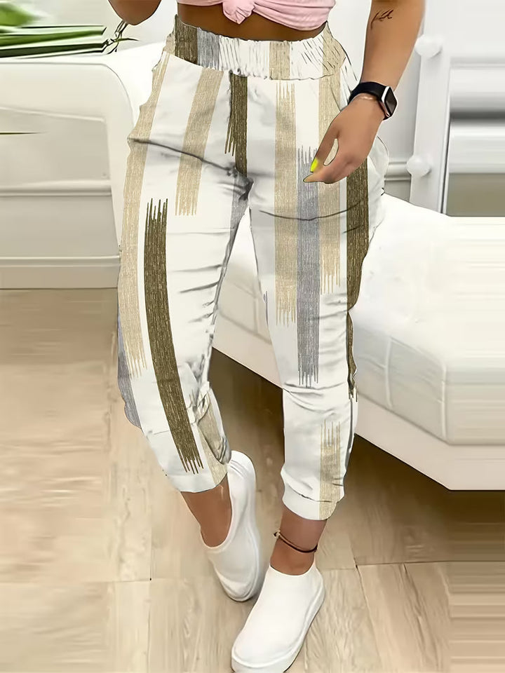 Faviana - Pantalones Estampados Con Cintura Elástica