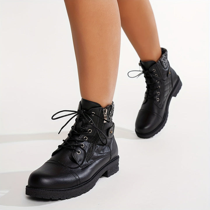 Alfrida - Botines Con Cordones y Puños de Punto