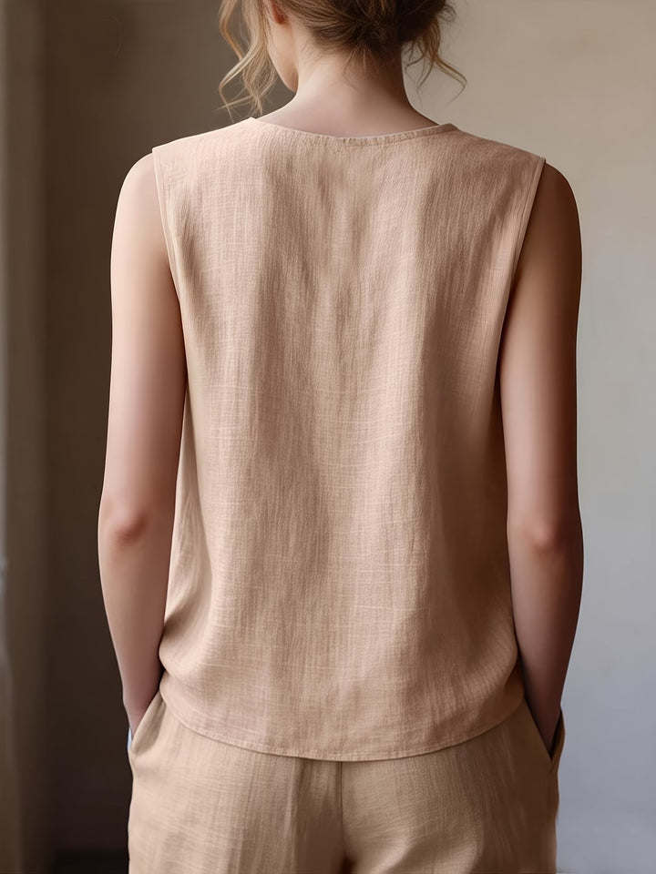 Safiya - Blusa Sin Mangas Con Cuello De Volantes