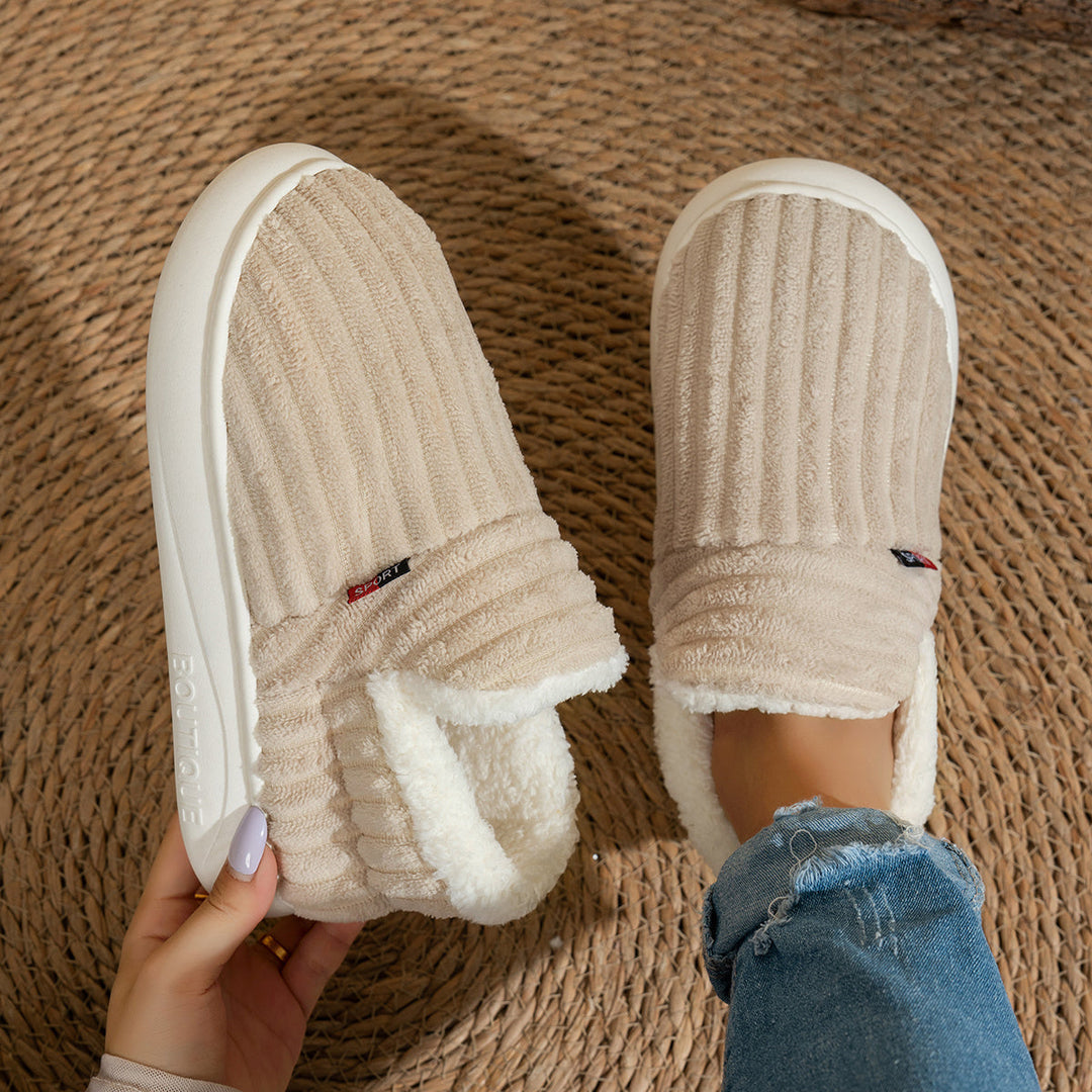 Keziban - Zapatillas Sin Cordones Acanaladas Con Forro De Felpa
