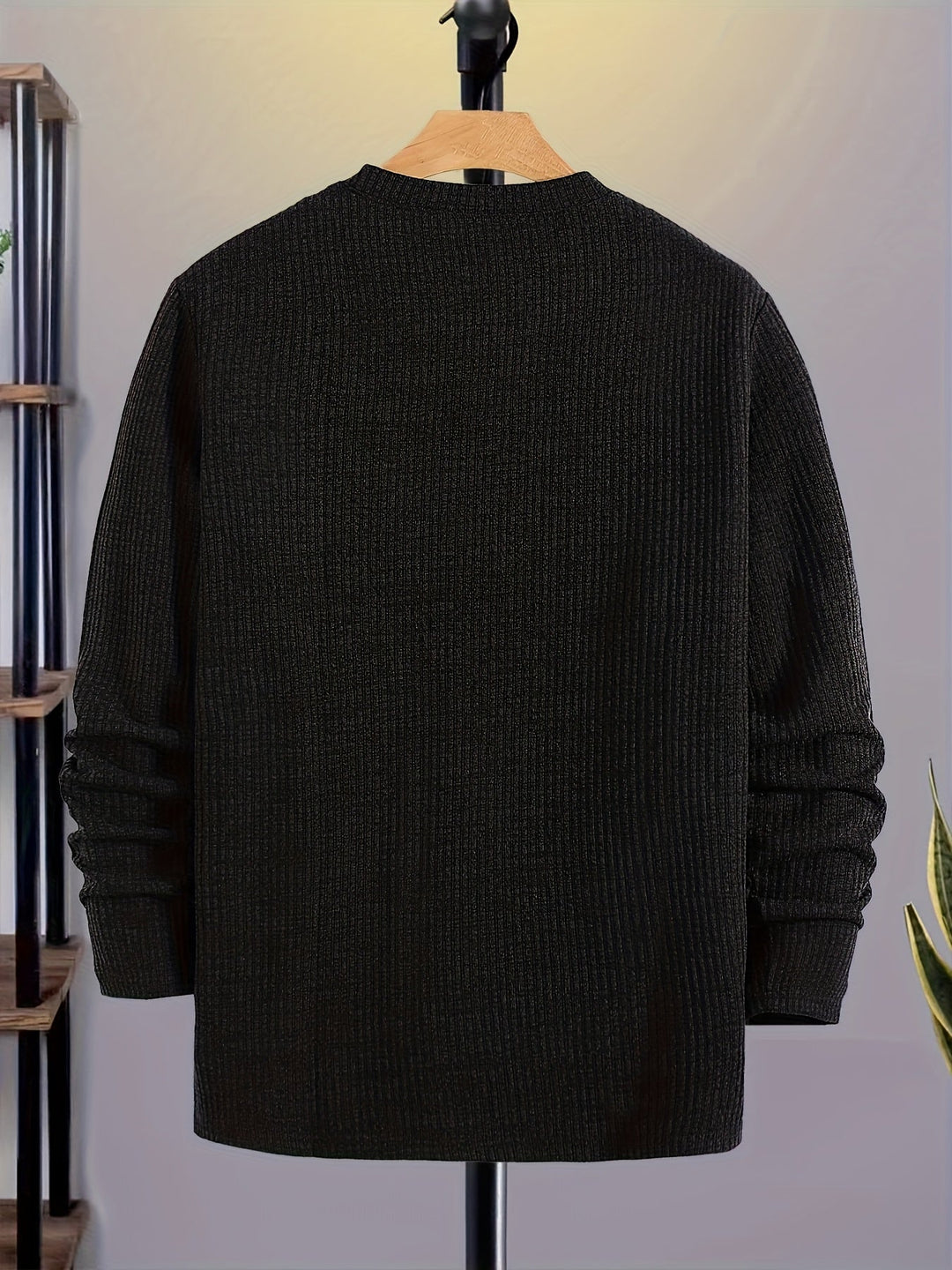 Dionisio - Jersey de Punto Acanalado con Cuello Redondo