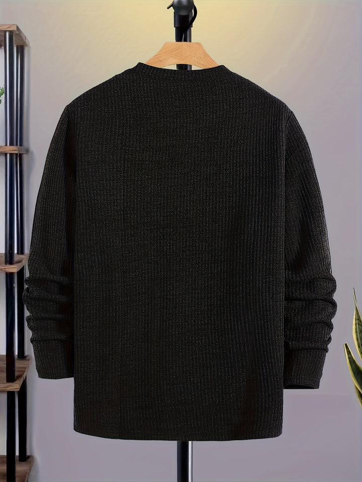 Dionisio - Jersey de Punto Acanalado con Cuello Redondo