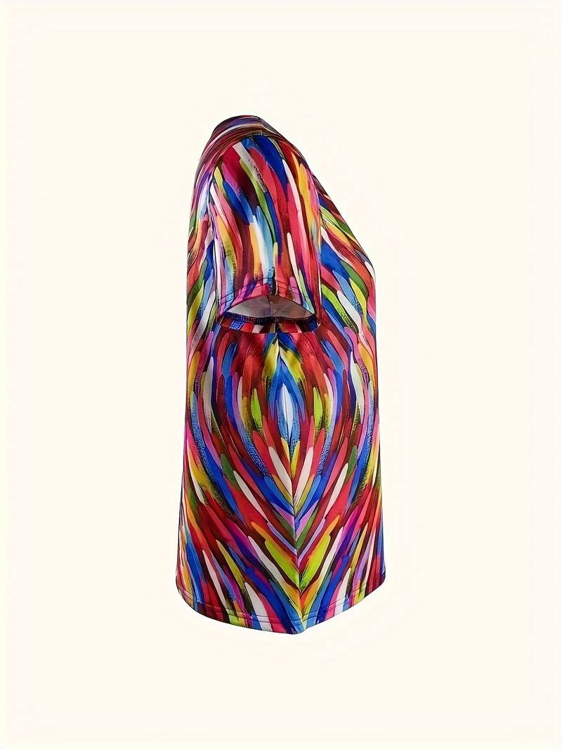 Vidumini - Top de Verano de Manga Corta Con Estampado de Arcoíris