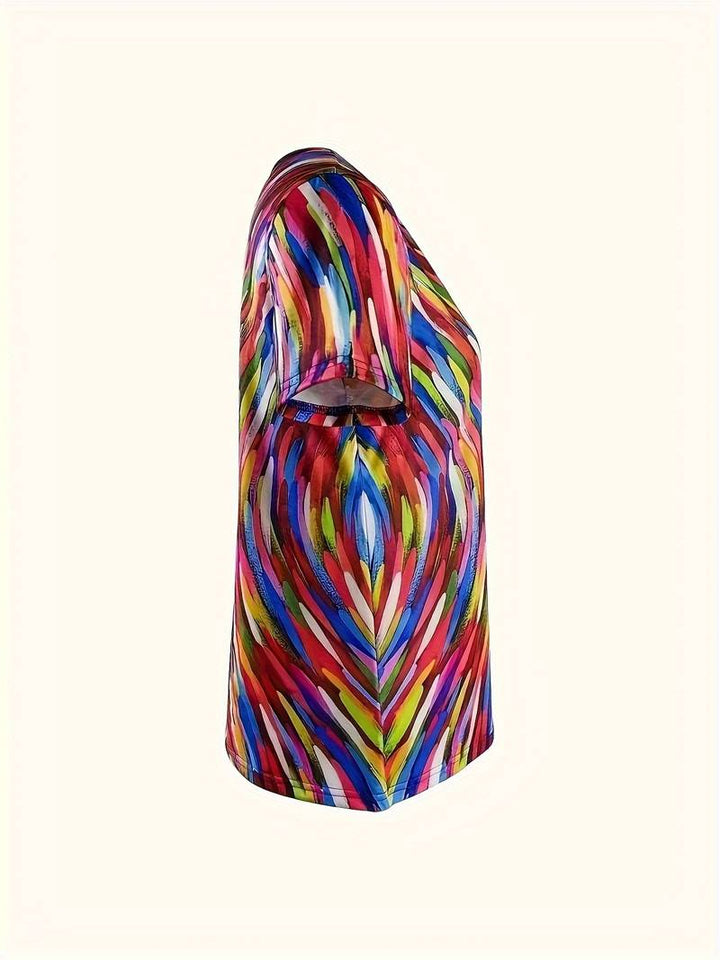 Vidumini - Top de Verano de Manga Corta Con Estampado de Arcoíris