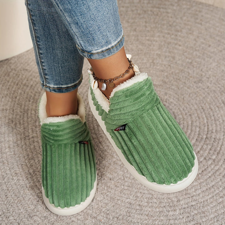 Keziban - Zapatillas Sin Cordones Acanaladas Con Forro De Felpa