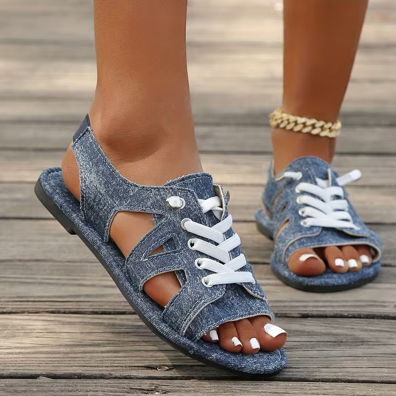 Samyn - Sandalias Planas de Estilo Bohemio