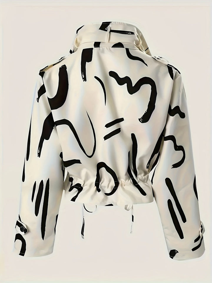 Fredely - Chaqueta Con Cordón en La Cintura Y Múltiples Bolsillos