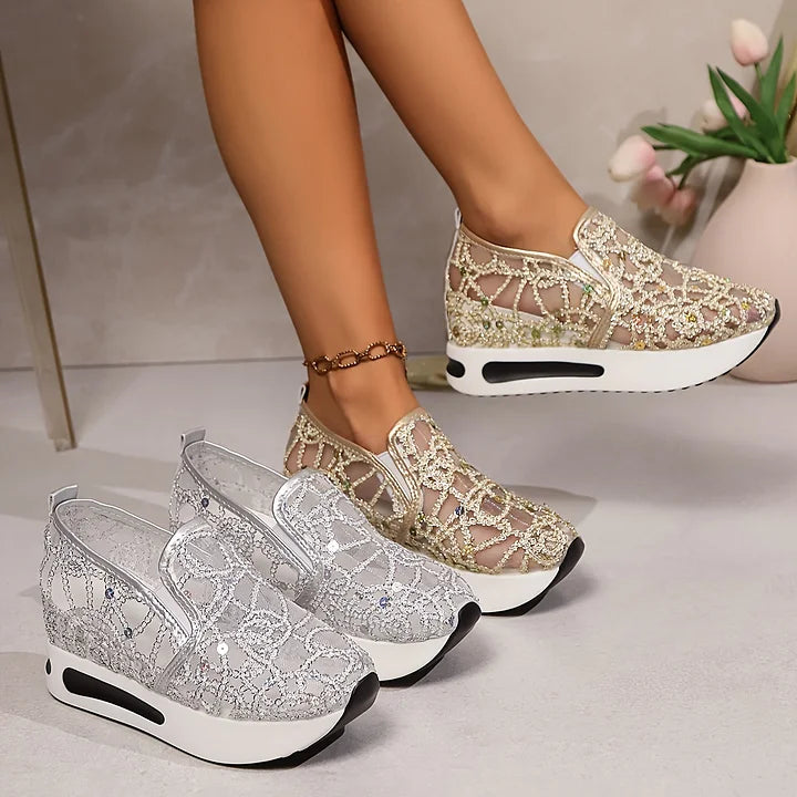 Heleen - Zapatillas de Cintura Alta Con Lentejuelas