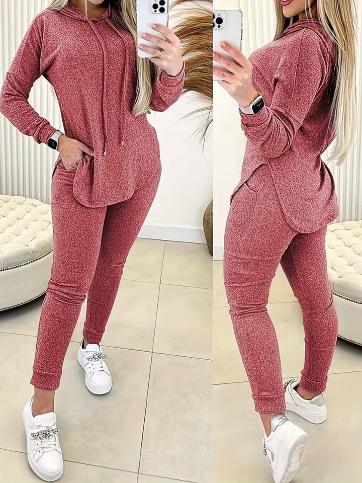 Jizena - Elegante Conjunto De Dos Piezas Con Capucha