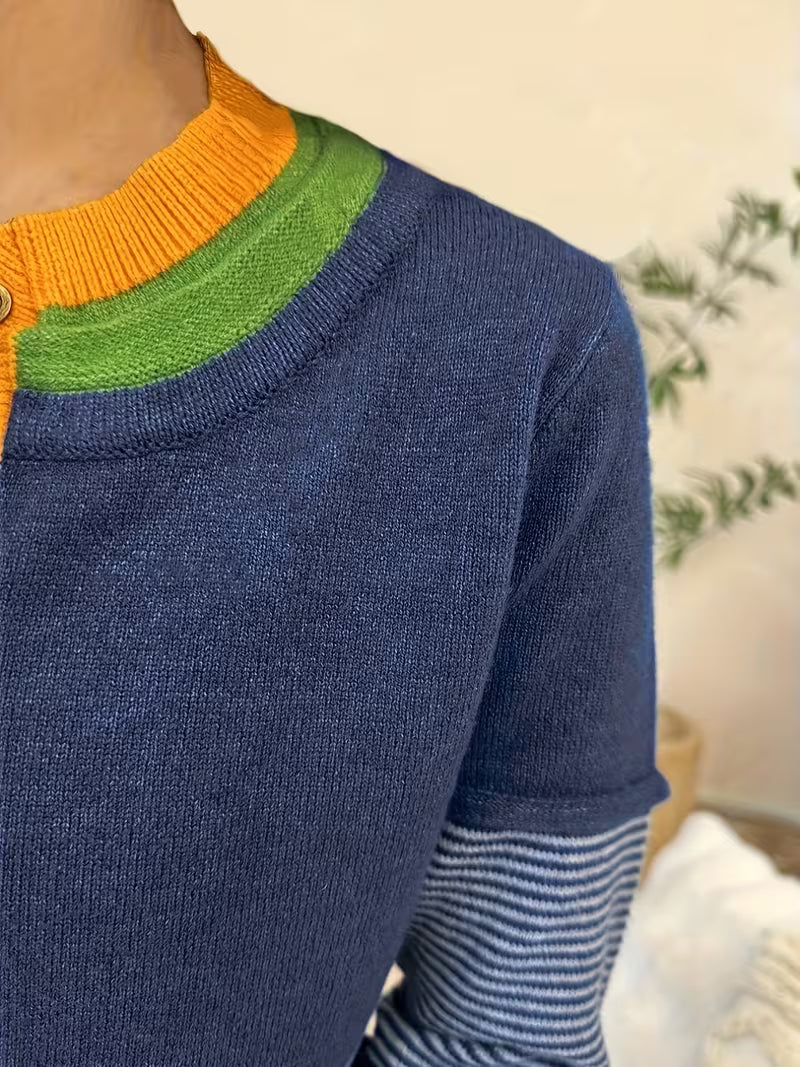 Lokina - Jersey De Punto a Rayas Con Bloques De Color