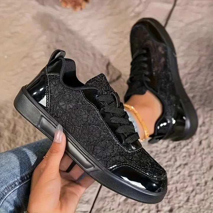 Liena - Zapatillas Con Cordones y Estampado Floral