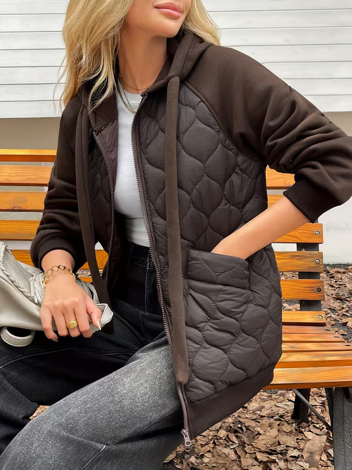Adriyan - Chaqueta de Manga Larga Con Paneles Acolchados