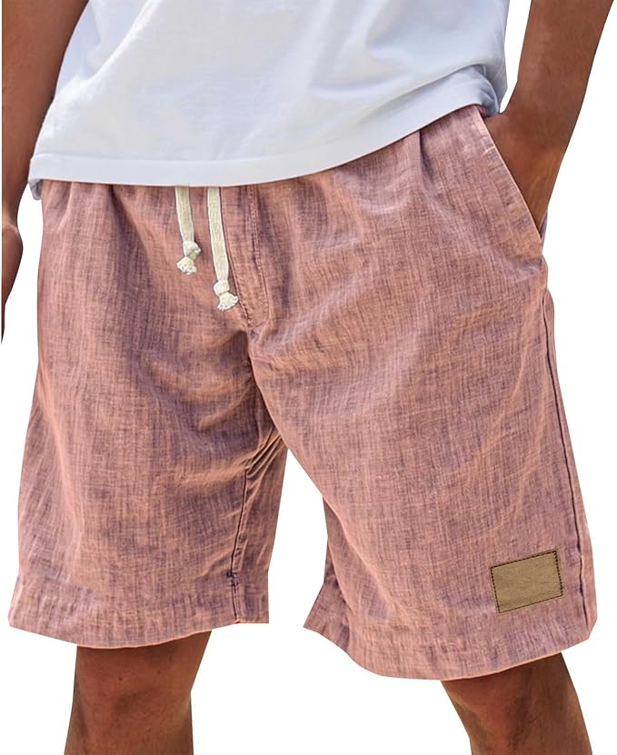 Alonz - Pantalones Cortos De Lino Con Cintura Elástica