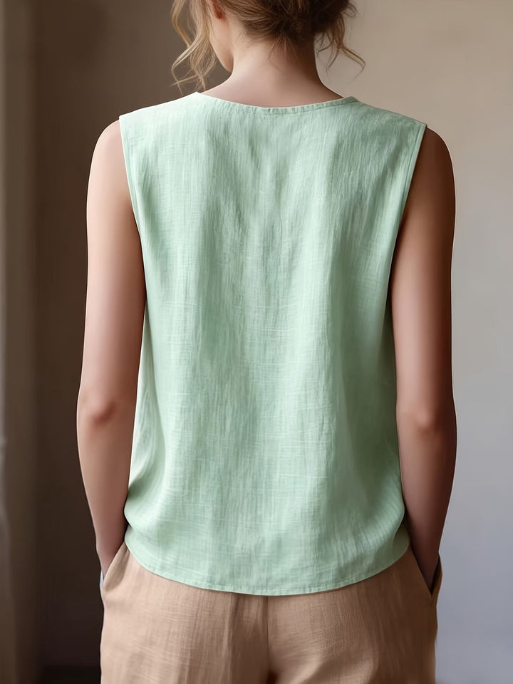 Safiya - Blusa Sin Mangas Con Cuello De Volantes