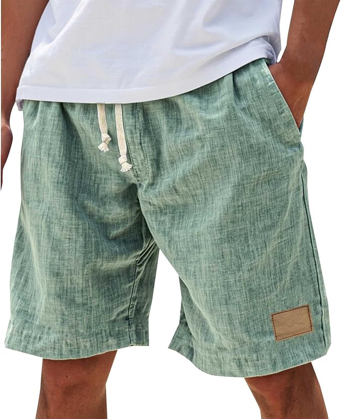 Alonz - Pantalones Cortos De Lino Con Cintura Elástica