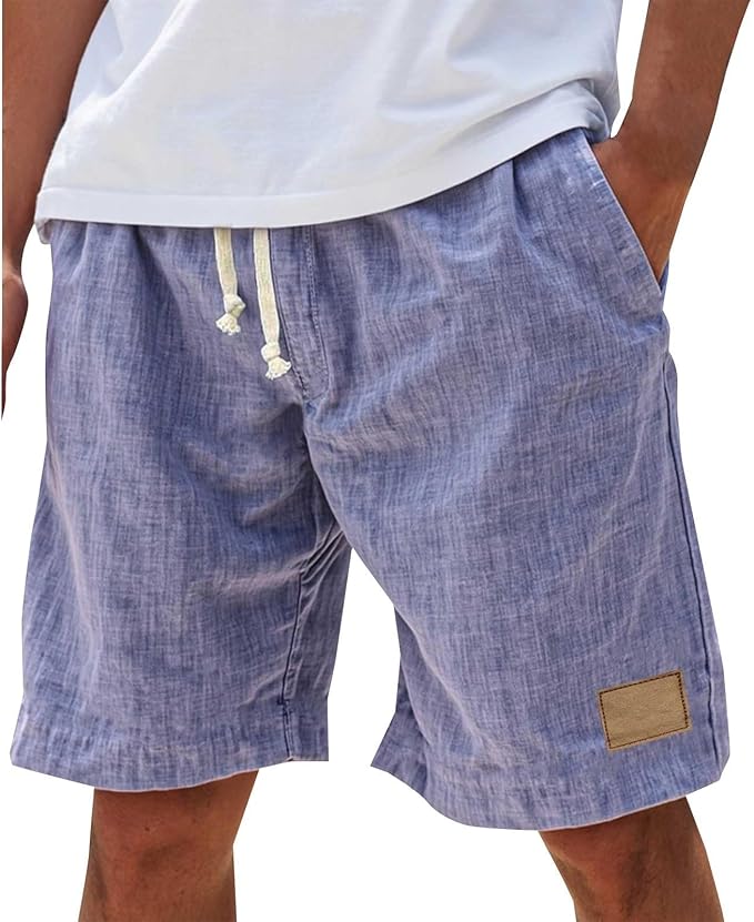 Alonz - Pantalones Cortos De Lino Con Cintura Elástica