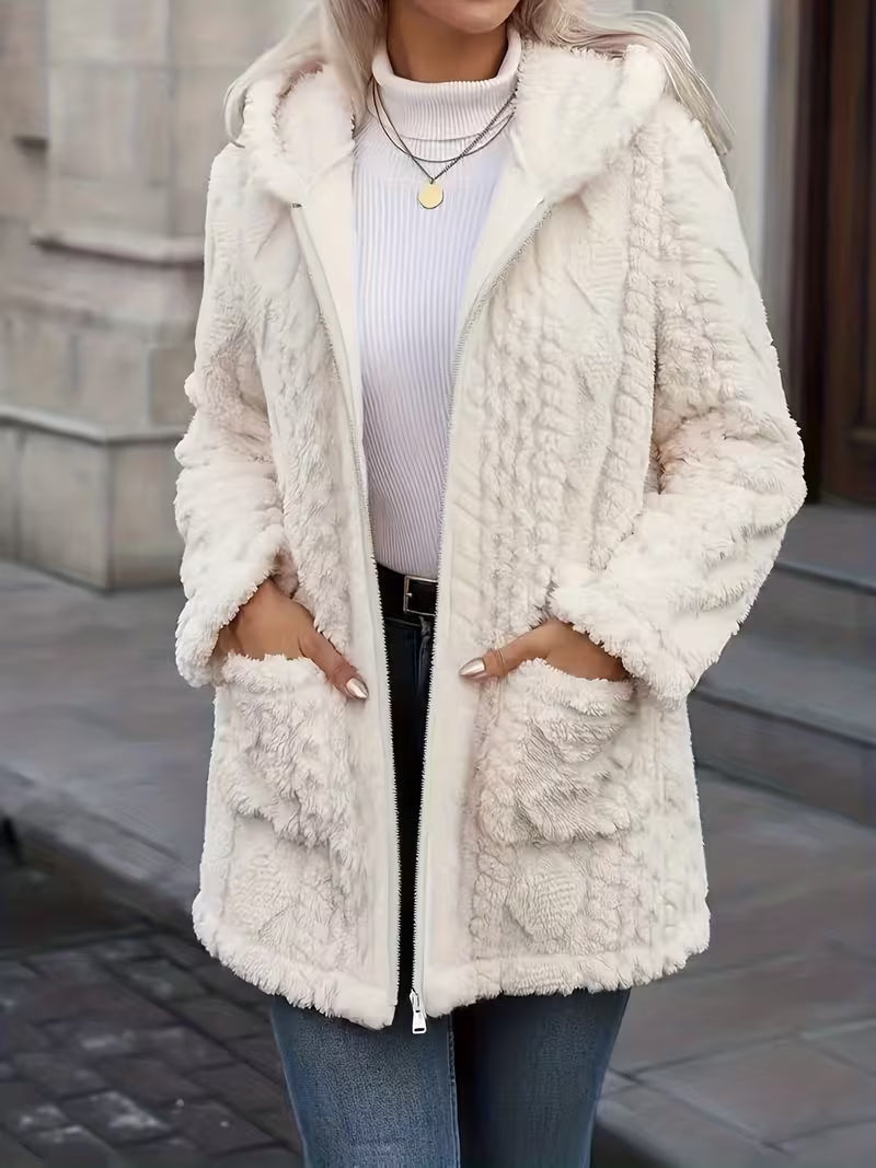 Elima - Cárdigan De Felpa Con Capucha Y Cremallera, Reversible
