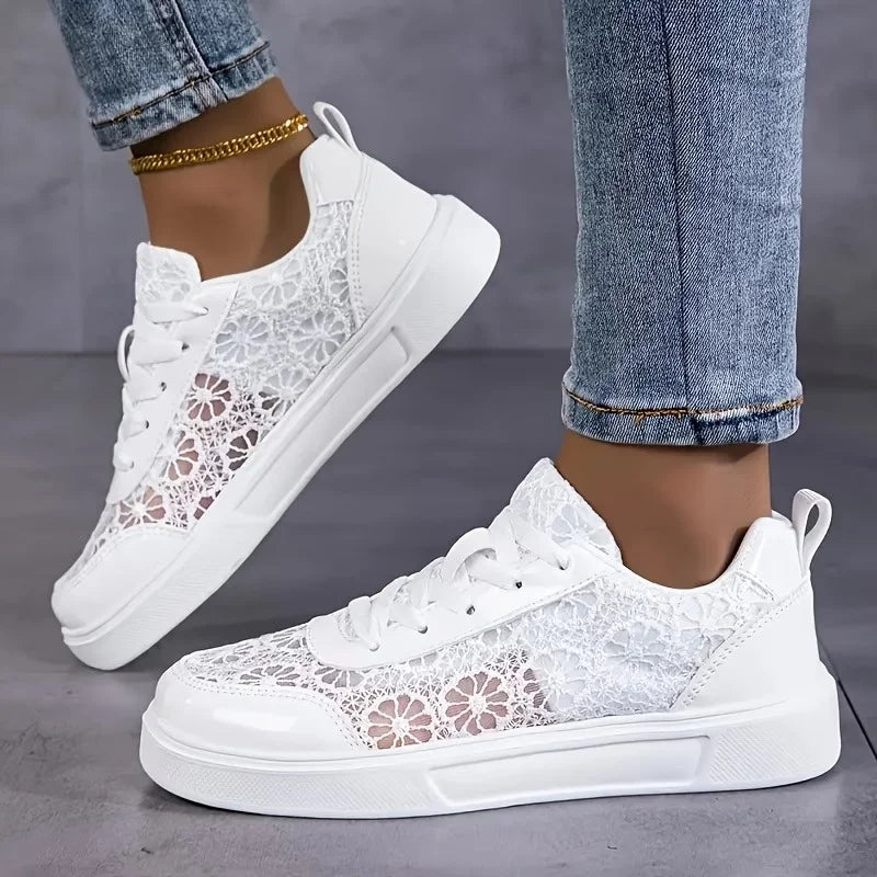 Liena - Zapatillas Con Cordones y Estampado Floral