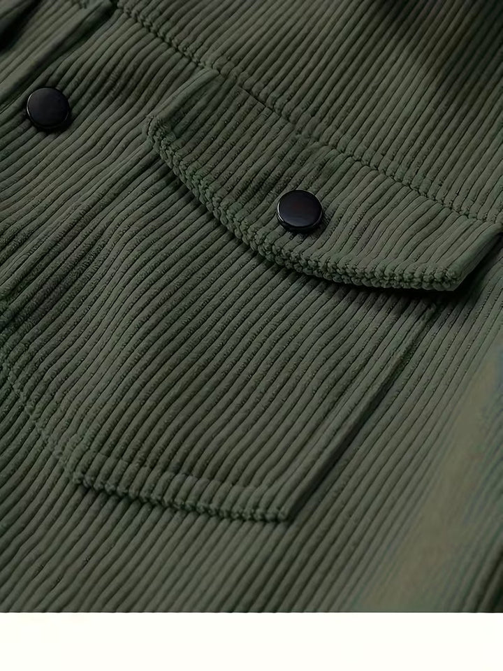 Matthaus - Chaqueta de Pana Con Cuello y Bolsillos Con Solapa