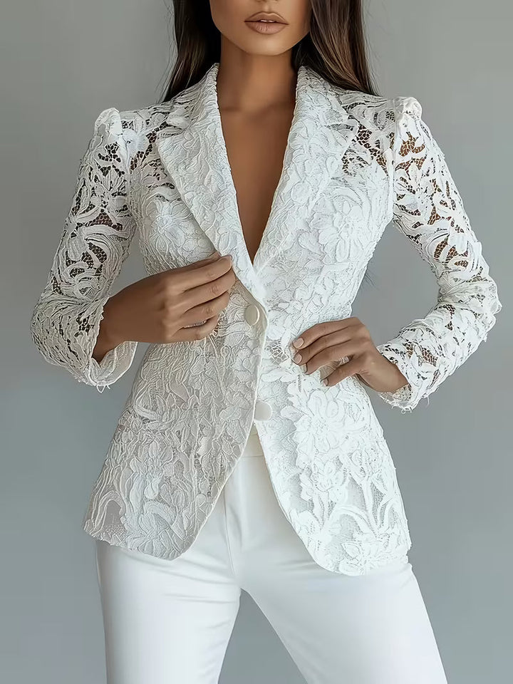 Kyliza - Blazer Floral De Primavera-Verano Con Forro