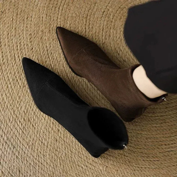 Jerlina - Botines De Ante Con Puntera Puntiaguda