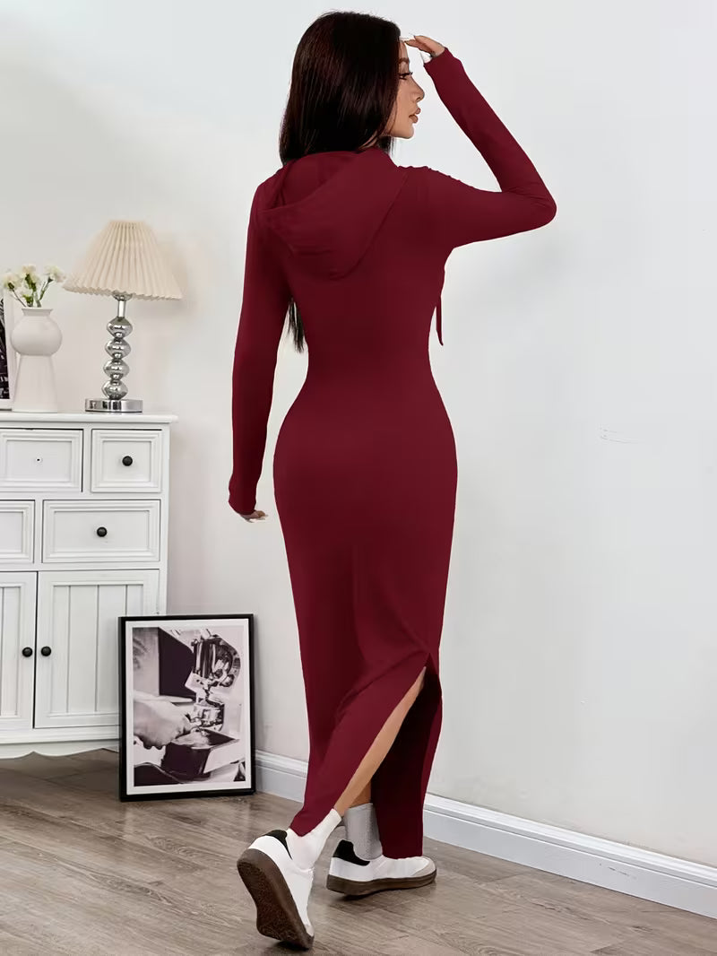 Dahye - Vestido Largo De Manga Larga Con Capucha