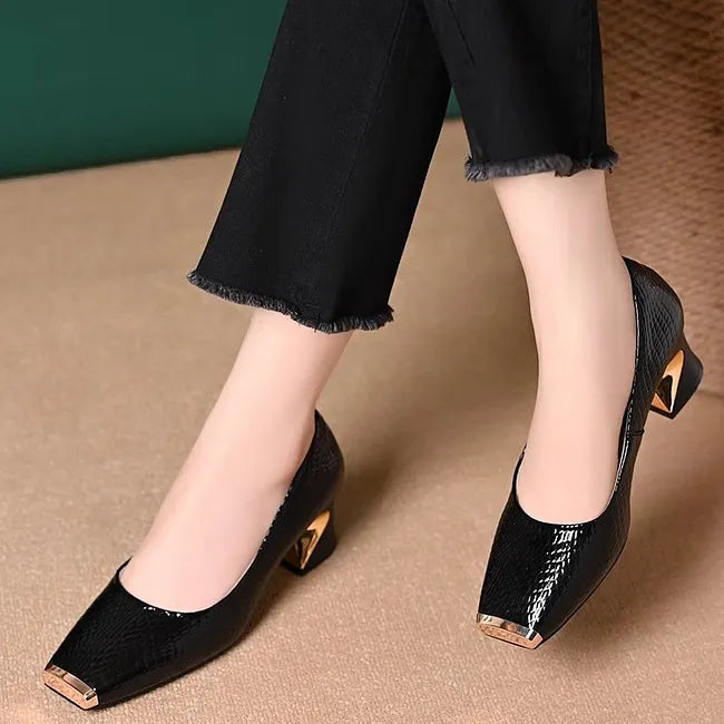 Merja - Zapatos De Salón Con Estampado De Piel De Serpiente Y Tacón Grueso