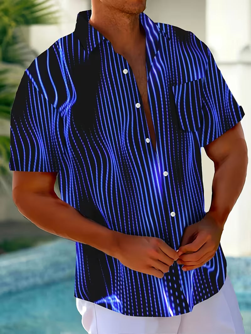 Ludwig - Camisa Informal Con Estampado De Rayas Artísticas
