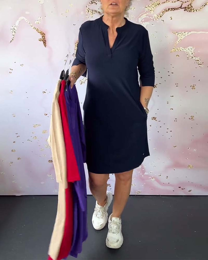 Sabela - Vestido Sencillo y Elegante Con Cuello En V