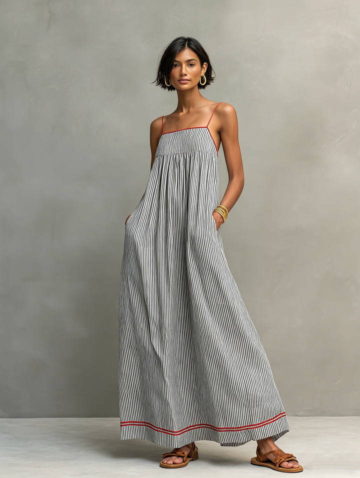 Aliyeva - Vestido Largo a Rayas