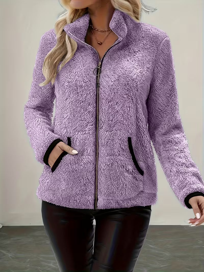 Galiena - Chaqueta De Manga Larga Con Cremallera Y Tejido Felpudo