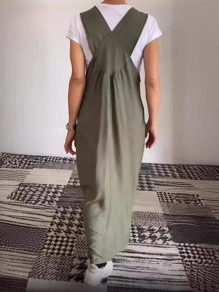 Regla - Vestido Holgado De Algodón Y Lino Con Tirantes