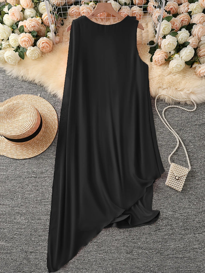 Maren - Elegante Vestido Midi Con Mangas Sin Mangas