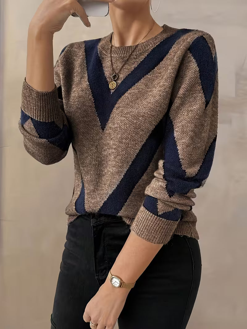 Minaza - Jersey De Cuello Redondo Con Estampado Geométrico