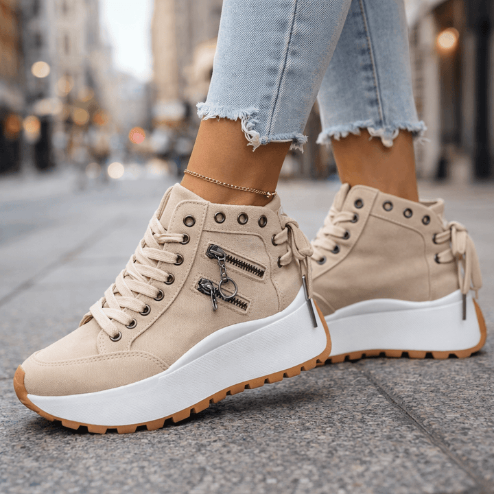 Kamala - Zapatillas Deportivas Con Cordones y Suela Gruesa