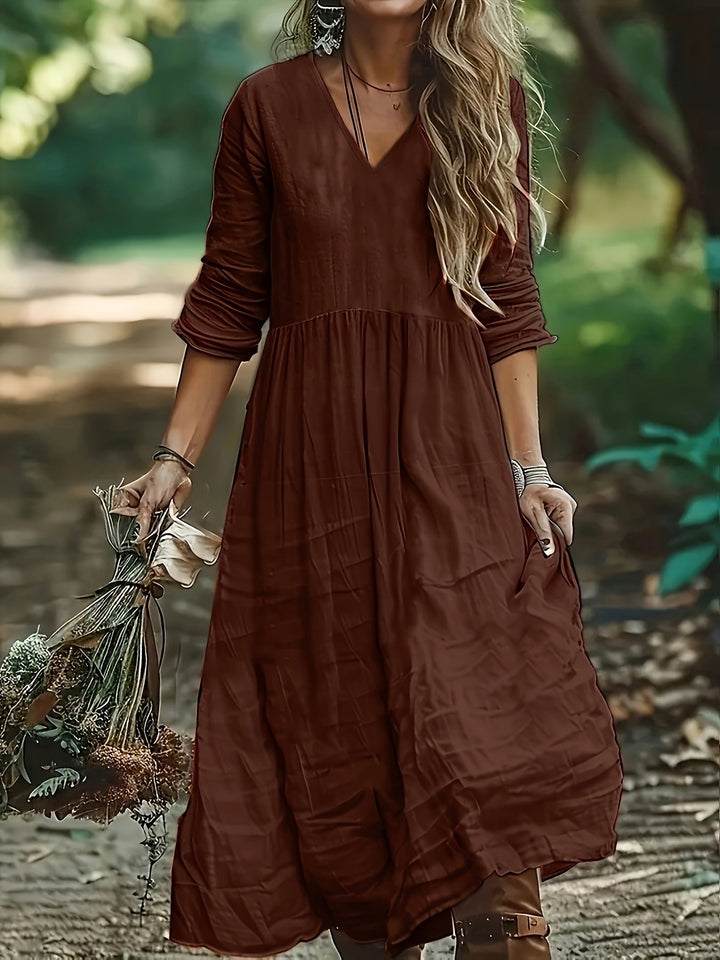 Shirron - Vestido Largo de Moda Con Cuello en V