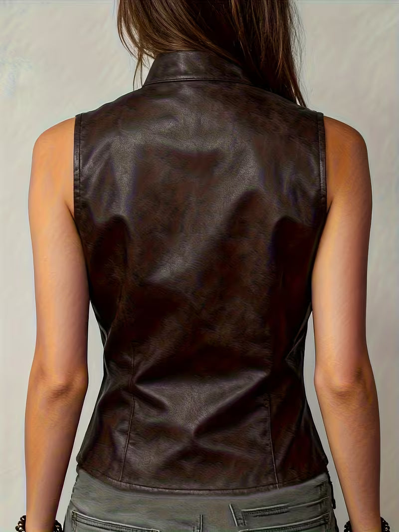 Felician - Chaleco Motero Retro de Estilo Urbano