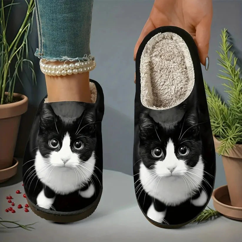 Miane - Zapatillas Elegantes Con Estampado De Gatos