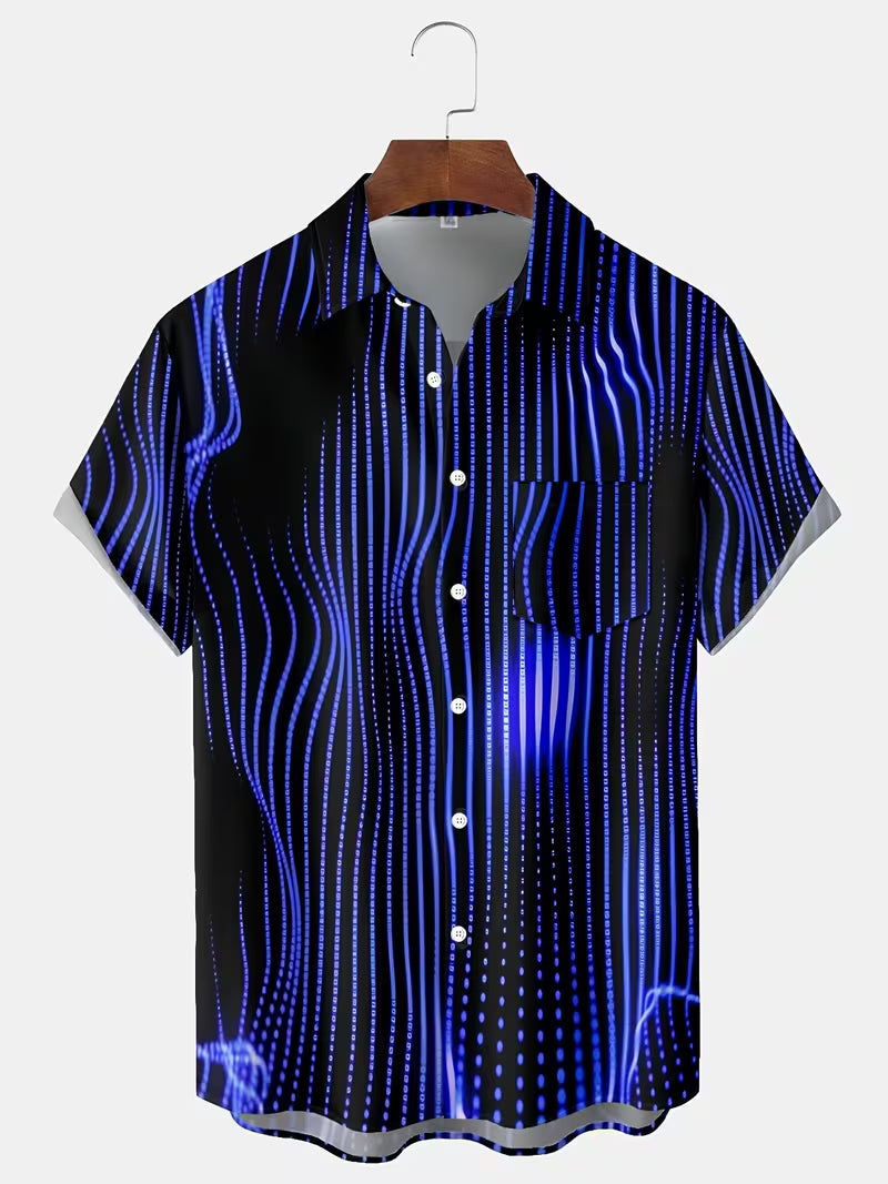Ludwig - Camisa Informal Con Estampado De Rayas Artísticas