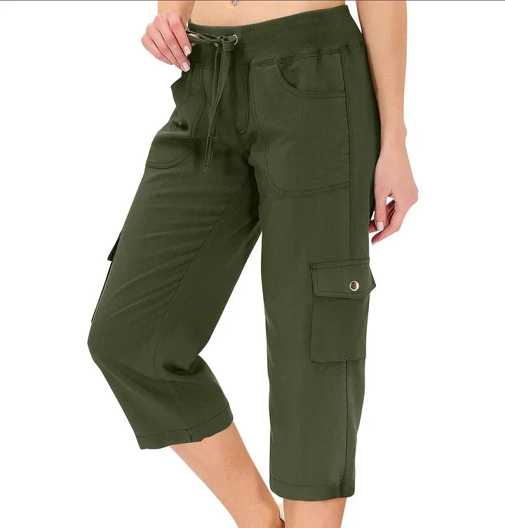 Mileni - Pantalón Capri Cómodo De Cintura Alta Con Prácticos Bolsillos