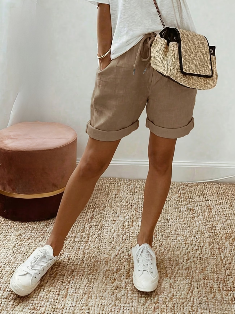 Keely - Pantalones Cortos De Lino Cómodos