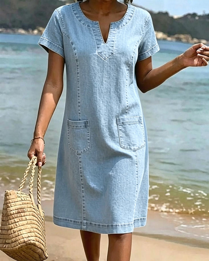 Kailee - Vestido De Manga Corta Con Bolsillos