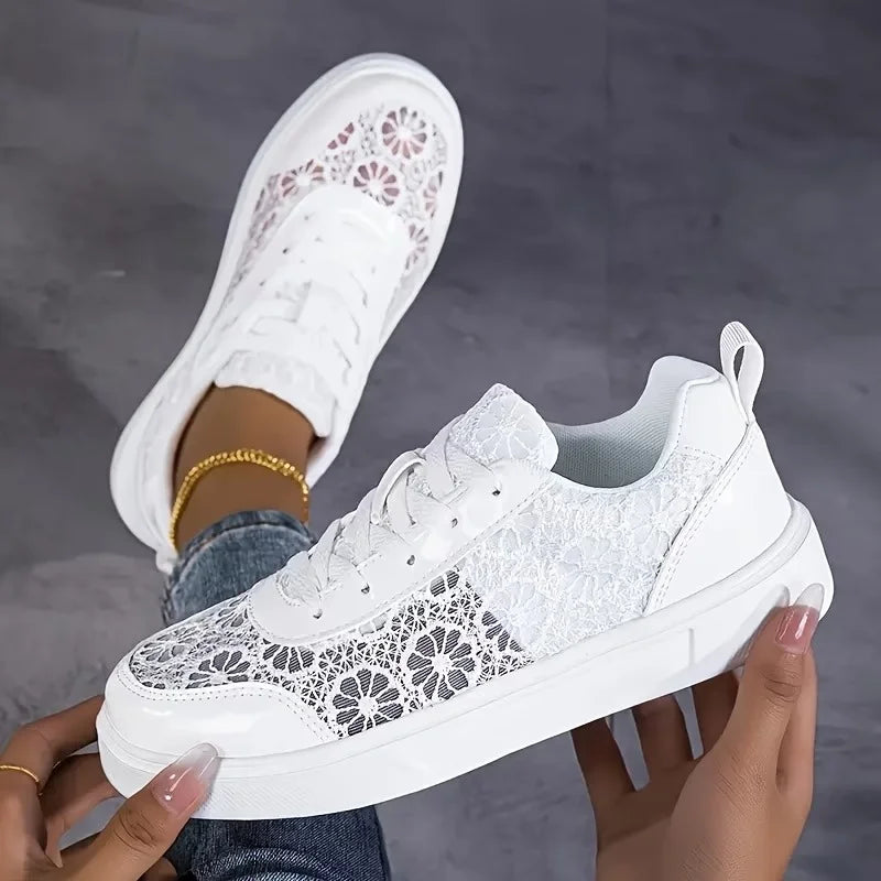 Liena - Zapatillas Con Cordones y Estampado Floral