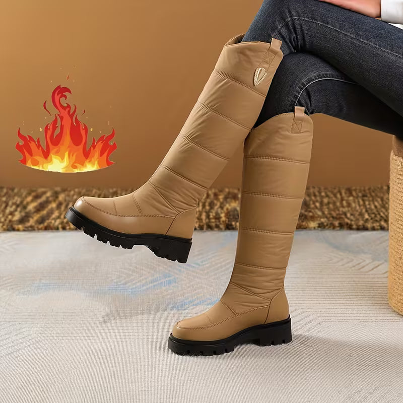 Menna - Botas De Invierno Hasta La Rodilla Con Suela Antideslizante