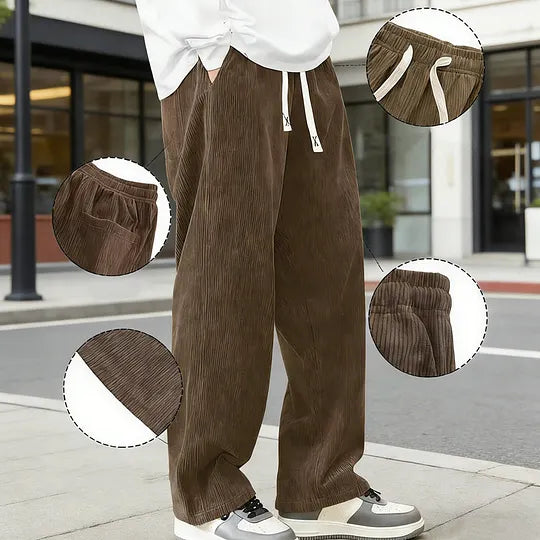 Warren - Pantalones De Corte Ancho Con Cordón Y Bolsillos
