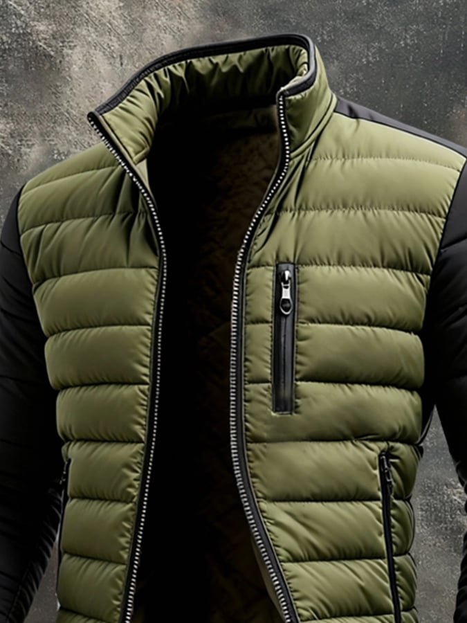 Traian - Chaqueta Acolchada Con Cremallera y Forro Recortado