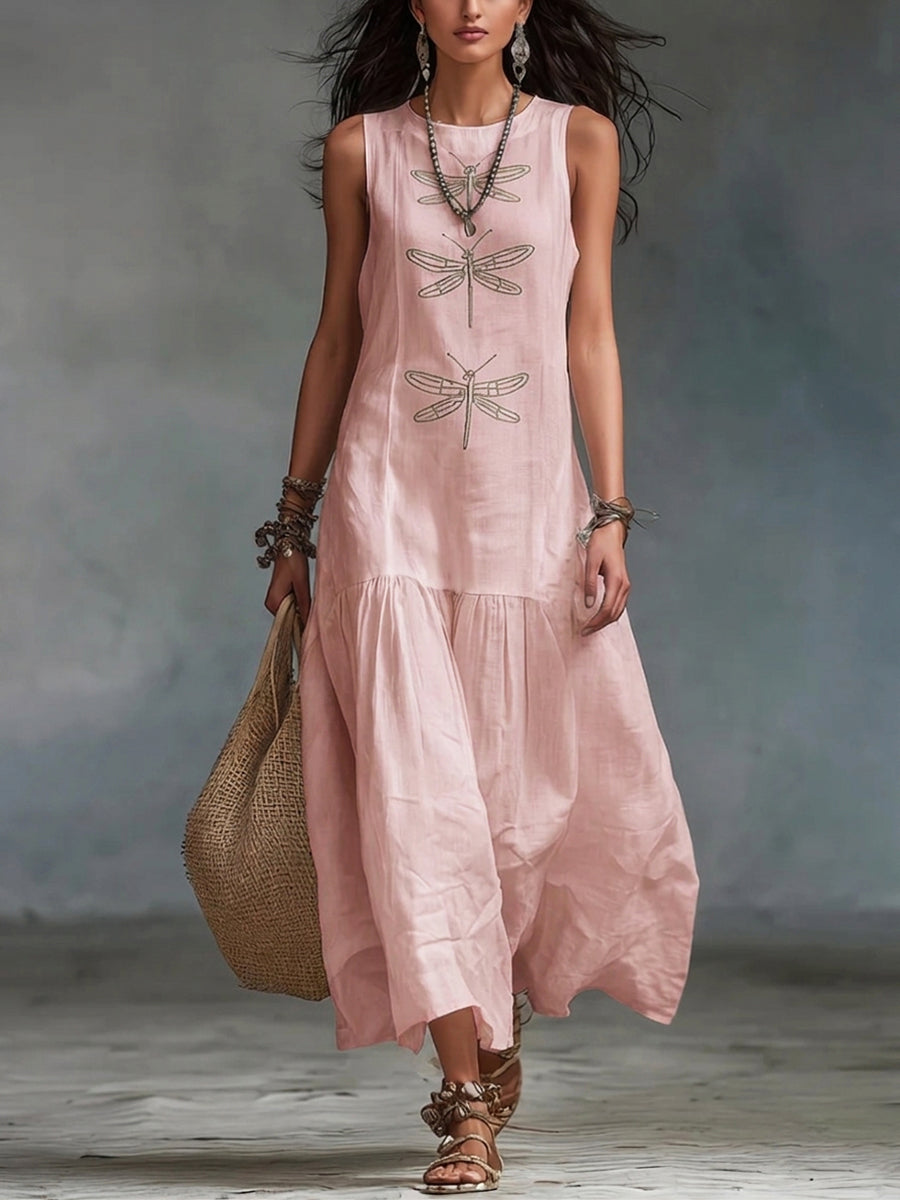 Kevina - Vestido Sin Mangas Con Estampado De Libélula