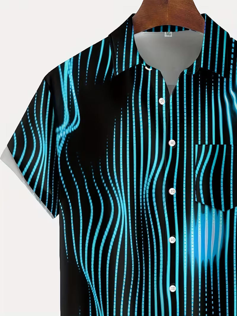 Ludwig - Camisa Informal Con Estampado De Rayas Artísticas