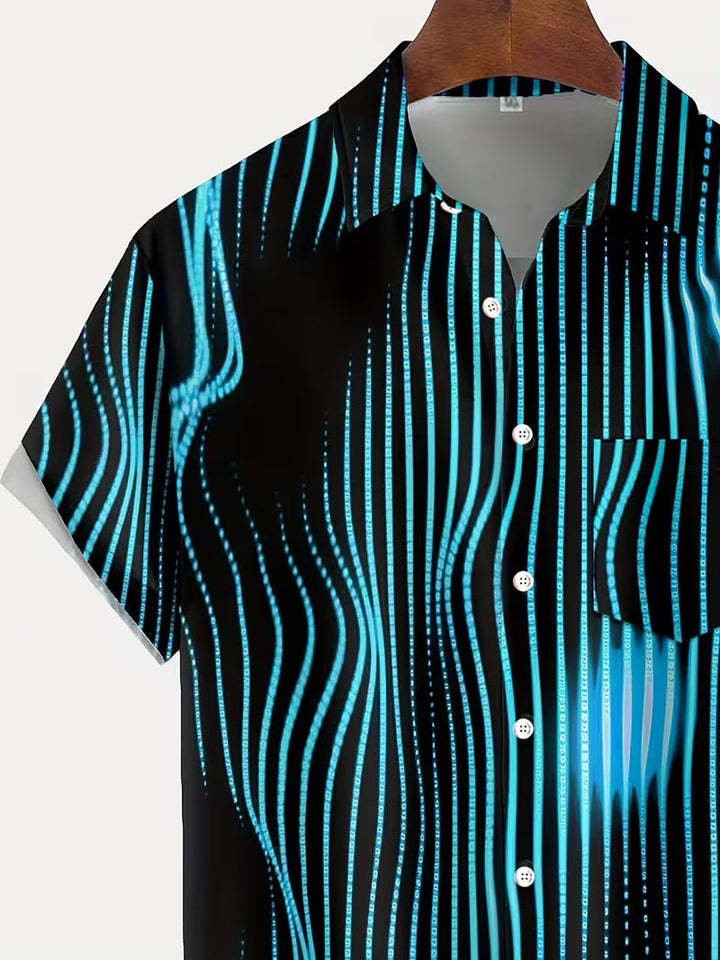 Ludwig - Camisa Informal Con Estampado De Rayas Artísticas